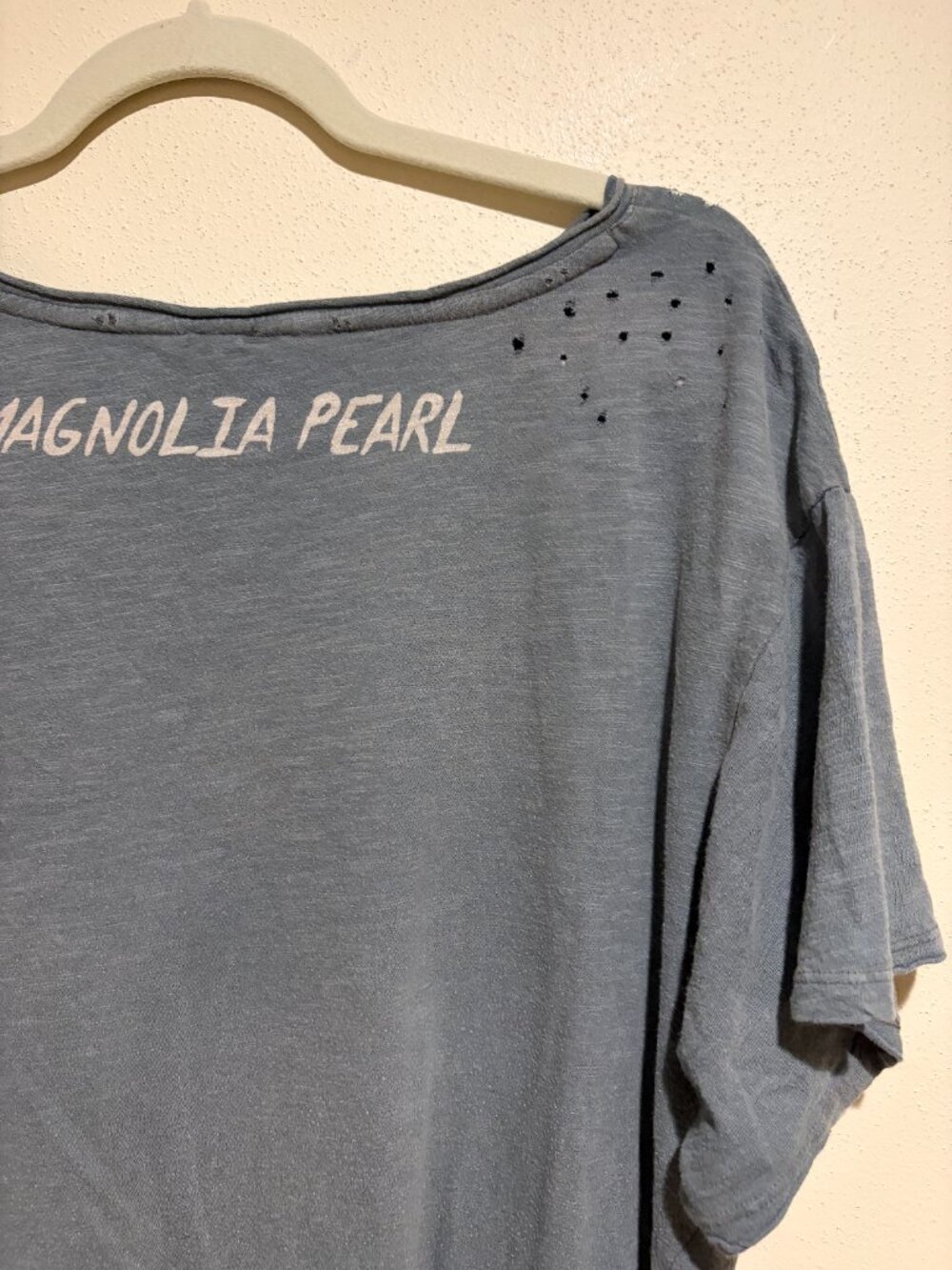 Magnolia Pearl Gray Pink Heart Short Sleeve Distressed Graphic Boyfriend Tee - Picture 10 of 16